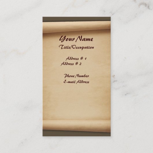 Cartes de visite de rouleau (Devant)