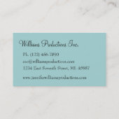 Cartes de visite de ruban d'étiquette de bleu de (Dos)