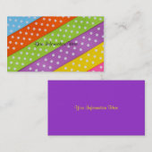 Cartes de visite de rubans de point de polka (Devant / Derrière)