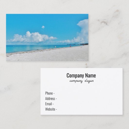 Cartes de visite de sable blanc (Devant / Derrière)