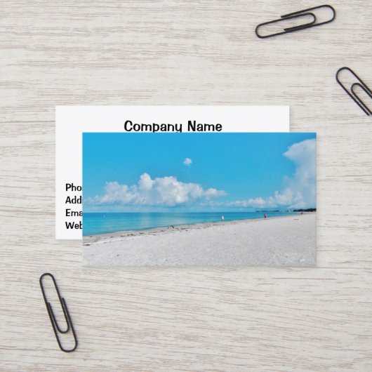 Cartes de visite de sable blanc (Devant/Arrière en situation)