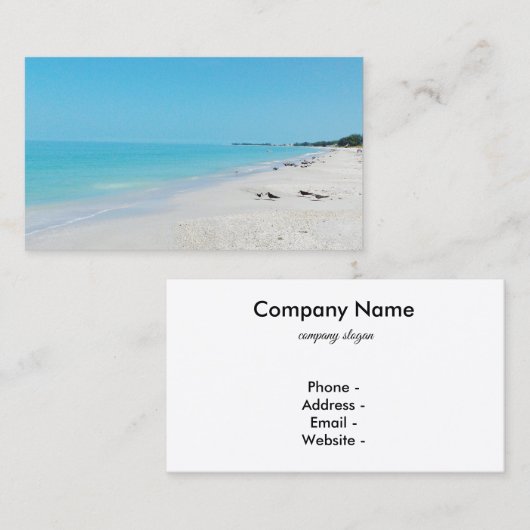 Cartes de visite de sable blanc (Devant / Derrière)