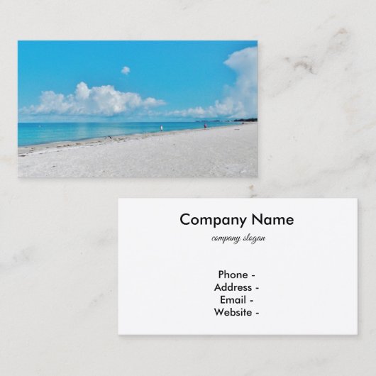 Cartes de visite de sable blanc (Devant / Derrière)