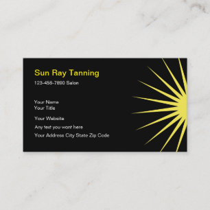 Cartes de visite de salon de bronzage