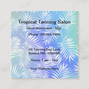 Cartes de visite de salon de bronzage thème tropic