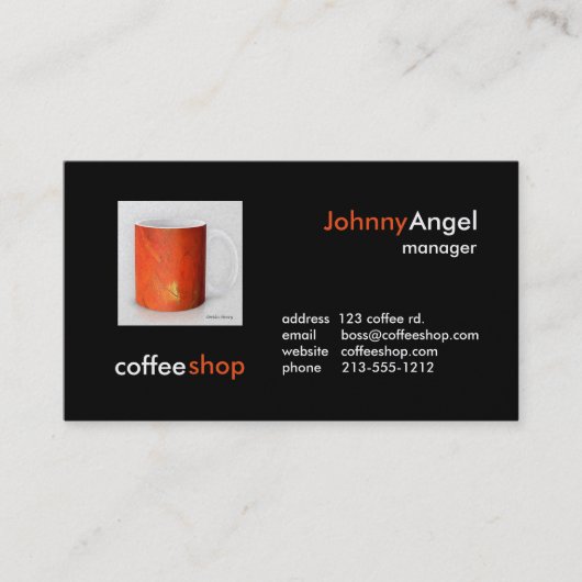 Cartes de visite de salon de café (Devant)