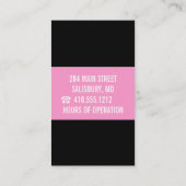 Cartes de visite de salon de clou (Dos)