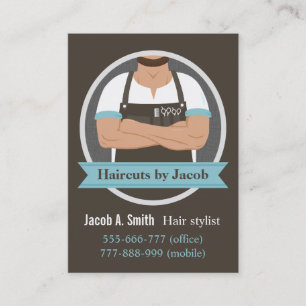 Cartes de visite de salon de coiffure hipster élég