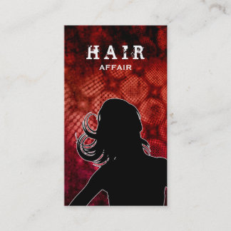 Cartes de visite de salon de coiffure rouges