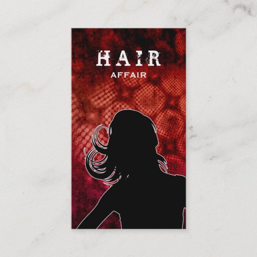Cartes de visite de salon de coiffure rouges (Devant)