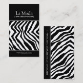 Cartes de visite de salon d'impression de zèbre (Devant / Derrière)