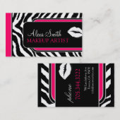 Cartes de visite de salon d'impression de zèbre de (Devant / Derrière)