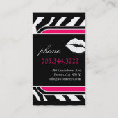 Cartes de visite de salon d'impression de zèbre de (Dos)