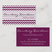 Cartes de visite de Sangria Purple Chevron (Devant / Derrière)