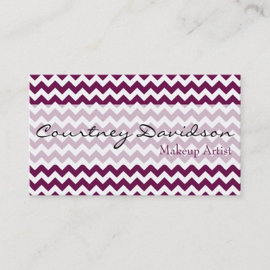 Cartes de visite de Sangria Purple Chevron (Devant)