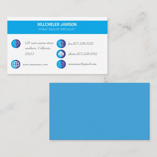 Cartes de visite de santé (Devant / Derrière)