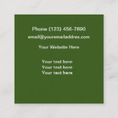 Cartes de visite De Santé Et De Nutrition (Dos)