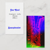 Cartes de visite de saxophoniste (Devant / Derrière)