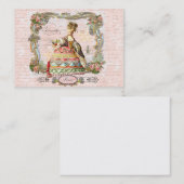 Cartes de visite de script français Marie Antoinet (Devant / Derrière)