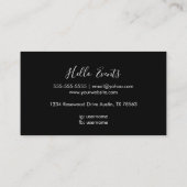 Cartes de visite de script noir et blanc (Dos)