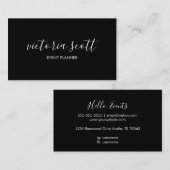 Cartes de visite de script noir et blanc (Devant / Derrière)