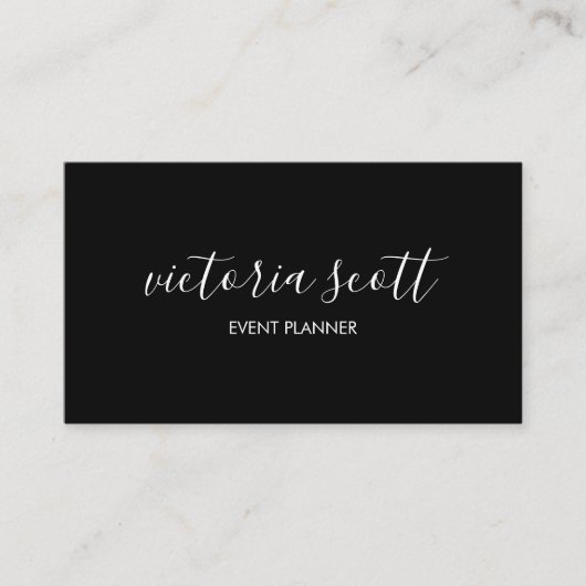 Cartes de visite de script noir et blanc (Devant)