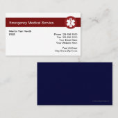 Cartes de visite de secours Médicale (Devant / Derrière)