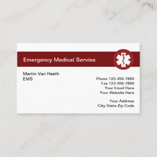 Cartes de visite de secours Médicale