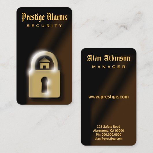 Cartes de visite de sécurité (Devant / Derrière)