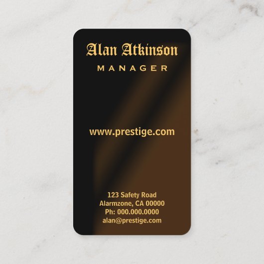 Cartes de visite de sécurité (Dos)