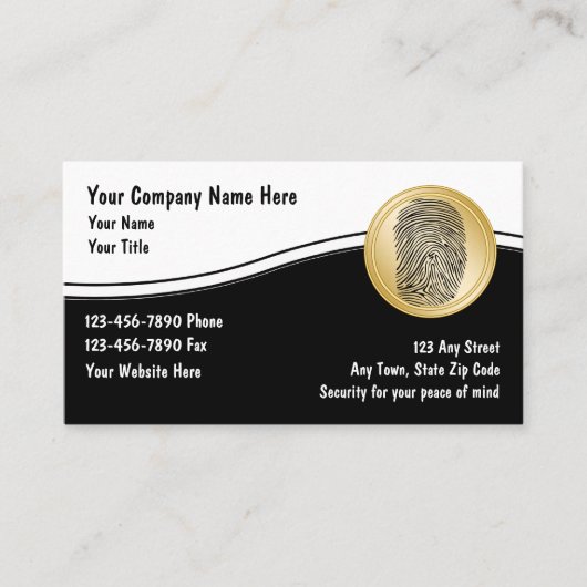 Cartes de visite de sécurité (Devant)