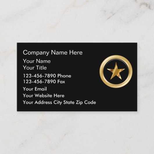 Cartes de visite de sécurité (Devant)