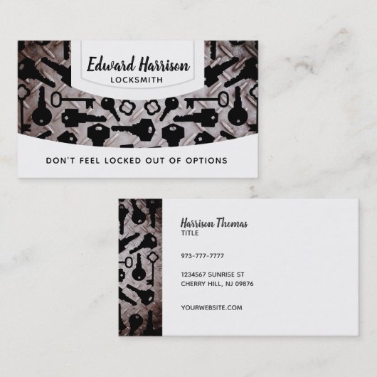 Cartes de visite de serrurier (Devant / Derrière)