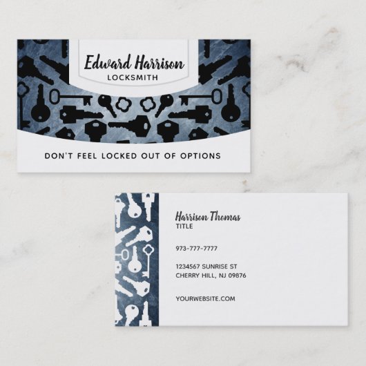Cartes de visite de serrurier (Devant / Derrière)