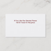 Cartes de visite de serrurier (Dos)