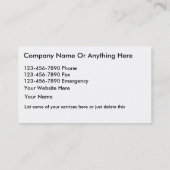 Cartes de visite de serrurier (Dos)