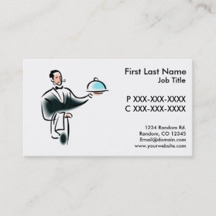 Cartes de visite de serveur de restauration person