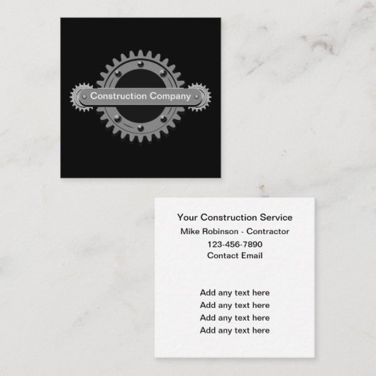 Cartes de visite de service de construction unique (Devant / Derrière)