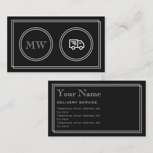 Cartes de visite de service de distribution "de (Devant / Derrière)