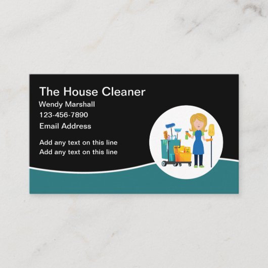 Cartes de visite de service de nettoyage modifiabl (Devant)