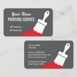 Cartes de visite de service de peinture avec pince