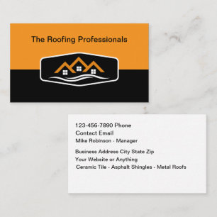 Cartes de visite de service de toiture moderne coo