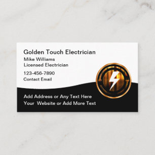 Cartes de visite de service d'électricien les plus