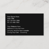 Cartes de visite de service pour animaux (Dos)