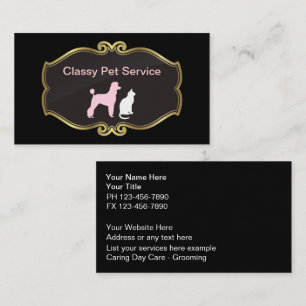 Cartes de visite de service pour animaux