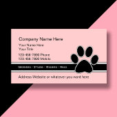 Cartes de visite de service pour animaux