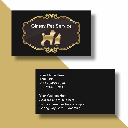 Cartes de visite de service pour animaux