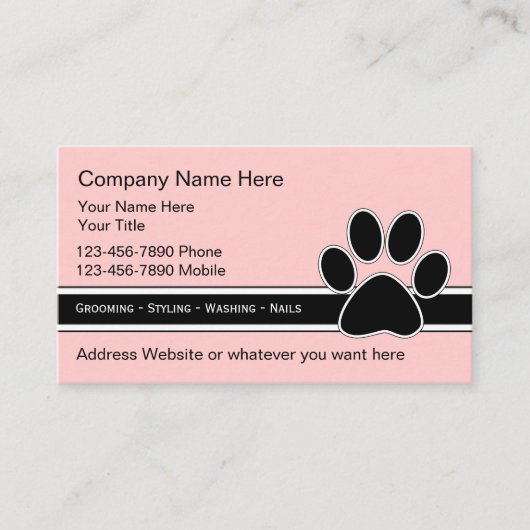 Cartes de visite de service pour animaux (Devant)