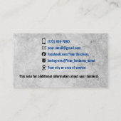 Cartes de visite de services concrets (Dos)