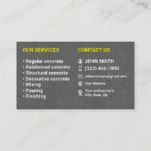 Cartes de visite de services concrets (Dos)